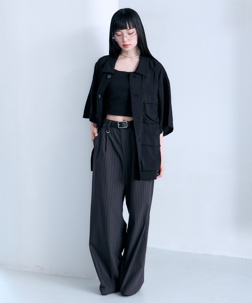 RAGEBLUE（レイジブルー）の「Sheer Nylon Fatigue Shirt/シアーファティーグシャツ（シャツ/ブラウス・メンズ・ブラック/ライトブルー・MEDIUM/LARGE）」の5枚目の写真