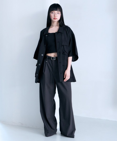 RAGEBLUE（レイジブルー）の「Sheer Nylon Fatigue Shirt/シアーファティーグシャツ（シャツ/ブラウス・メンズ・ブラック/ライトブルー・MEDIUM/LARGE）」の6枚目の写真