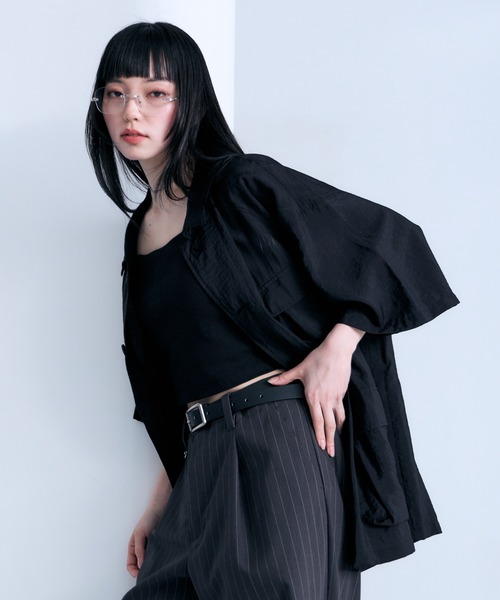 RAGEBLUE（レイジブルー）の「Sheer Nylon Fatigue Shirt/シアーファティーグシャツ（シャツ/ブラウス・メンズ・ブラック/ライトブルー・MEDIUM/LARGE）」の10枚目の写真