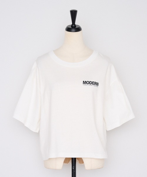 【汗染み防止】MODERN LESS メッセージプリントTシャツ