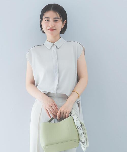 URBAN RESEARCH ROSSO WOMEN（アーバンリサーチ　ロッソ）の「クールタッチ 防シワ シャツブラウス（シャツ/ブラウス・レディース・ミント/ブルー系その他/ベージュ系その他・FREE）」の2枚目の写真