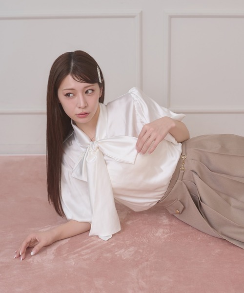 Ambre Neige(アンブルネージュ)の「assortment bow tie blouse / アソートボウタイブラウス(シャツ/ブラウス・レディース・オフホワイト/ライトブルー/その他/ネイビー・FREE)」の22枚目の写真