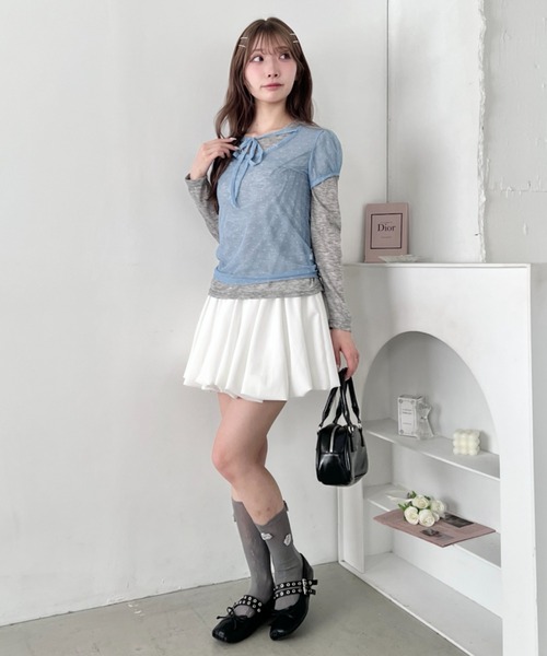 Loueme(ルエム)の「シアードットリボントップス(Tシャツ/カットソー・レディース・ブラック/ライトブルー/アイボリー・FREE)」の20枚目の写真