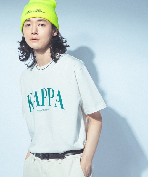 Kappa（カッパ）の「≪Kappa×and ST ウェルネスクラブ≫　ロゴTシャツ（Tシャツ/カットソー・レディース・チャコールグレー/ミント/アイボリー/ホワイト/ピンク・LARGE/MEDIUM/SMALL）」の2枚目の写真
