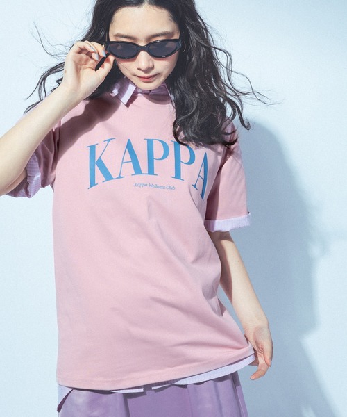 Kappa（カッパ）の「≪Kappa×and ST ウェルネスクラブ≫　ロゴTシャツ（Tシャツ/カットソー・レディース・チャコールグレー/ミント/アイボリー/ホワイト/ピンク・LARGE/MEDIUM/SMALL）」の5枚目の写真