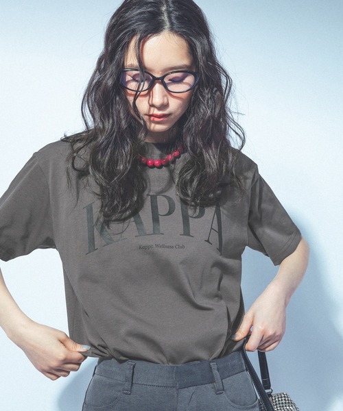 Kappa（カッパ）の「≪Kappa×and ST ウェルネスクラブ≫　ロゴTシャツ（Tシャツ/カットソー・レディース・チャコールグレー/ミント/アイボリー/ホワイト/ピンク・LARGE/MEDIUM/SMALL）」の12枚目の写真