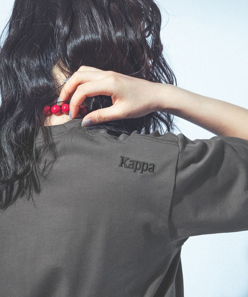 Kappa（カッパ）の「≪Kappa×and ST ウェルネスクラブ≫　ロゴTシャツ（Tシャツ/カットソー・レディース・チャコールグレー/ミント/アイボリー/ホワイト/ピンク・LARGE/MEDIUM/SMALL）」の14枚目の写真