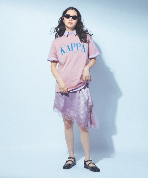 Kappa（カッパ）の「≪Kappa×and ST ウェルネスクラブ≫　ロゴTシャツ（Tシャツ/カットソー・レディース・チャコールグレー/ミント/アイボリー/ホワイト/ピンク・LARGE/MEDIUM/SMALL）」の22枚目の写真