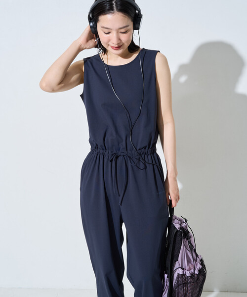 FREAK'S STORE(フリークスストア)の「限定展開 <吸水速乾・接触冷感・UVカット>スピードライ ノースリーブ オールインワン(つなぎ/オールインワン・レディース・ブラウン/ブラック/サックスブルー/ベージュ/ネイビー・MEDIUM/SMALL)」の9枚目の写真