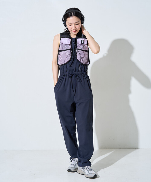 FREAK'S STORE(フリークスストア)の「限定展開 <吸水速乾・接触冷感・UVカット>スピードライ ノースリーブ オールインワン(つなぎ/オールインワン・レディース・ブラウン/ブラック/サックスブルー/ベージュ/ネイビー・MEDIUM/SMALL)」の13枚目の写真