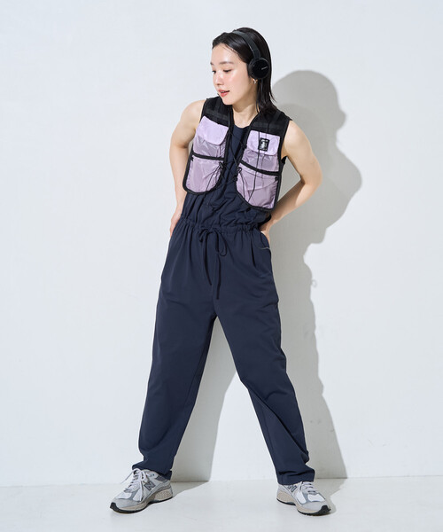 FREAK'S STORE(フリークスストア)の「限定展開 <吸水速乾・接触冷感・UVカット>スピードライ ノースリーブ オールインワン(つなぎ/オールインワン・レディース・ブラウン/ブラック/サックスブルー/ベージュ/ネイビー・MEDIUM/SMALL)」の16枚目の写真