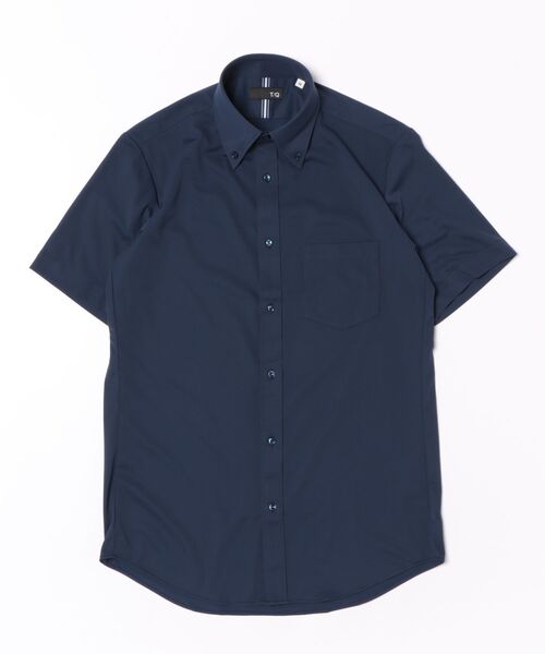 TAKA-Q（タカキュー）の「ワイシャツ メンズ ストレッチ 吸水速乾 ノンアイロン ボタンダウン 半袖 ビジネス ドレス NEWスタンダードフィット（ビジネスシャツ・メンズ・ネイビー・S/MEDIUM/LARGE/X-LARGE/3L）」の2枚目の写真