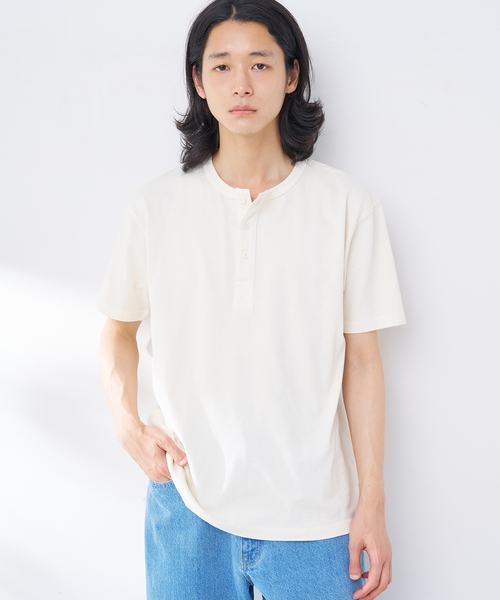 B.C STOCK(ベーセーストック)の「ANTS & ELEPHANTS / アンツアンドエレファンツ ナチュラルフェードヘンリー(Tシャツ/カットソー・メンズ・グレー/ホワイト/ブルー系その他・MEDIUM/LARGE)」の1枚目の写真