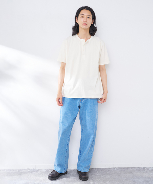 B.C STOCK(ベーセーストック)の「ANTS & ELEPHANTS / アンツアンドエレファンツ ナチュラルフェードヘンリー(Tシャツ/カットソー・メンズ・グレー/ホワイト/ブルー系その他・MEDIUM/LARGE)」の4枚目の写真