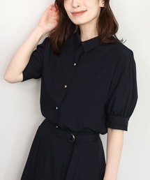 OFUON le MK（オフオンルエムケー）の「衿付きタックスリーブシャツブラウス/接触冷感/UVカット/洗える/WEB限定サイズあり/セットアップ可（シャツ/ブラウス）」