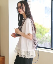 WEB限定 Wardrobe DAILY MINIMAL】ペプラム Vネックプルオーバー