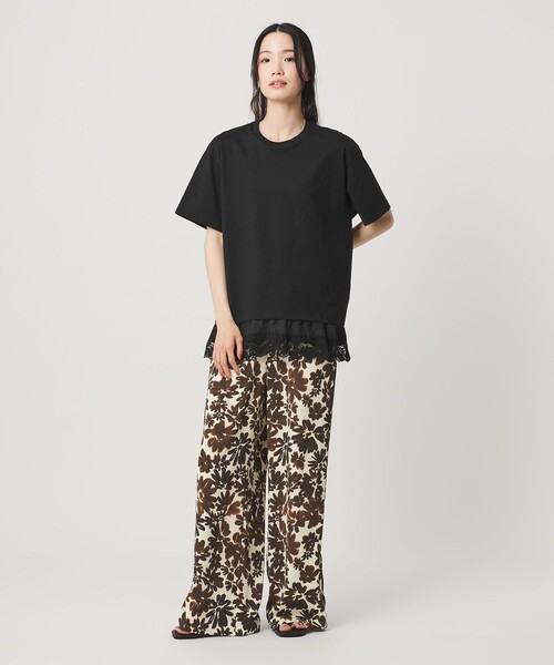 BEAUTY&YOUTH UNITED ARROWS(ビューティーアンドユースユナイテッドアローズ)の「レースドッキング ショートスリーブ Tシャツ(Tシャツ/カットソー・レディース・ダークブラウン/オフホワイト/ブラック・FREE)」の22枚目の写真