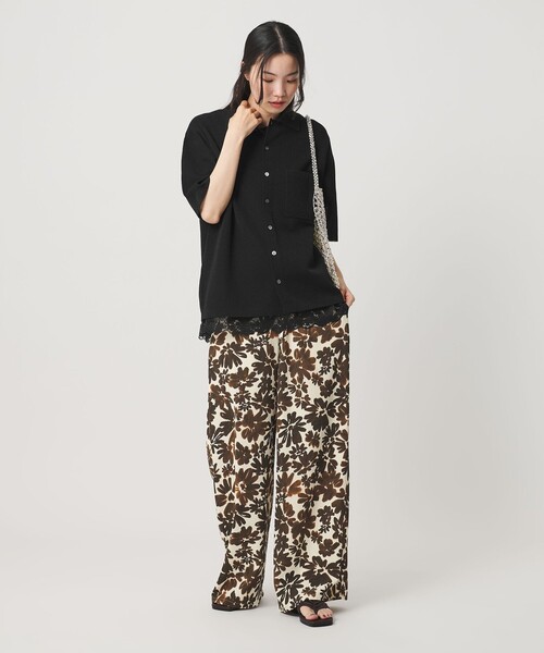 BEAUTY&YOUTH UNITED ARROWS(ビューティーアンドユースユナイテッドアローズ)の「レースドッキング ショートスリーブ Tシャツ(Tシャツ/カットソー・レディース・ダークブラウン/オフホワイト/ブラック・FREE)」の21枚目の写真