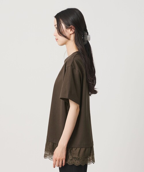 BEAUTY&YOUTH UNITED ARROWS(ビューティーアンドユースユナイテッドアローズ)の「レースドッキング ショートスリーブ Tシャツ(Tシャツ/カットソー・レディース・ダークブラウン/オフホワイト/ブラック・FREE)」の19枚目の写真