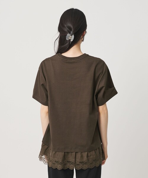 BEAUTY&YOUTH UNITED ARROWS(ビューティーアンドユースユナイテッドアローズ)の「レースドッキング ショートスリーブ Tシャツ(Tシャツ/カットソー・レディース・ダークブラウン/オフホワイト/ブラック・FREE)」の18枚目の写真