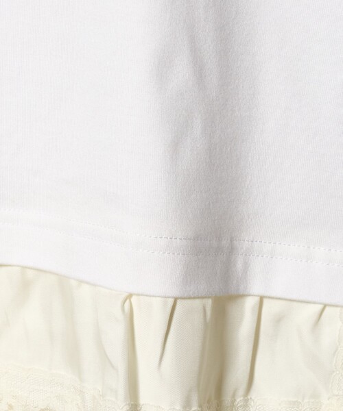 BEAUTY&YOUTH UNITED ARROWS(ビューティーアンドユースユナイテッドアローズ)の「レースドッキング ショートスリーブ Tシャツ(Tシャツ/カットソー・レディース・ダークブラウン/オフホワイト/ブラック・FREE)」の9枚目の写真