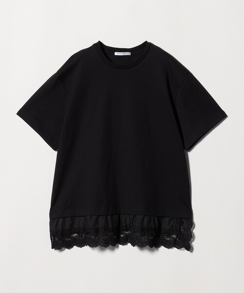 BEAUTY&YOUTH UNITED ARROWS(ビューティーアンドユースユナイテッドアローズ)の「レースドッキング ショートスリーブ Tシャツ(Tシャツ/カットソー・レディース・ダークブラウン/オフホワイト/ブラック・FREE)」の8枚目の写真