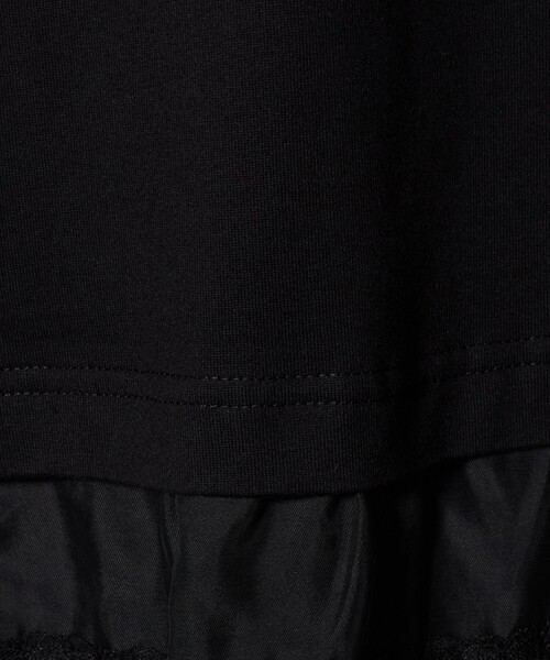 BEAUTY&YOUTH UNITED ARROWS(ビューティーアンドユースユナイテッドアローズ)の「レースドッキング ショートスリーブ Tシャツ(Tシャツ/カットソー・レディース・ダークブラウン/オフホワイト/ブラック・FREE)」の6枚目の写真