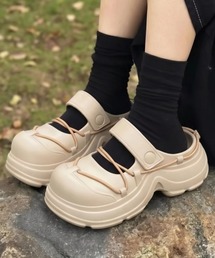 厚底クロスコードクロッグサンダル/スポーツサンダル