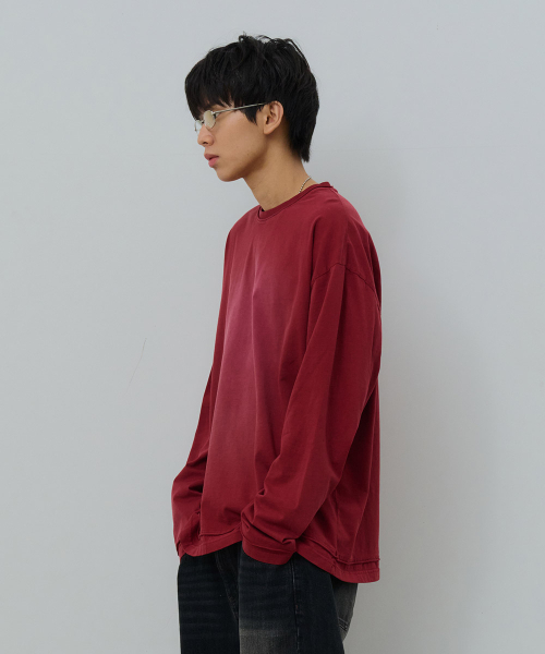 DESIRED(デシレッド)の「デッキウォッシング長袖Tシャツ-FASK5102B07(Tシャツ/カットソー・レディース・ワインレッド・MEDIUM/LARGE/X-LARGE)」の3枚目の写真