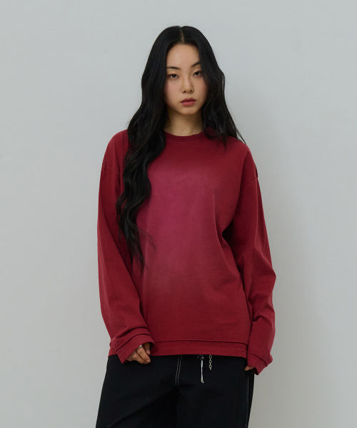 DESIRED(デシレッド)の「デッキウォッシング長袖Tシャツ-FASK5102B07(Tシャツ/カットソー・レディース・ワインレッド・MEDIUM/LARGE/X-LARGE)」の5枚目の写真