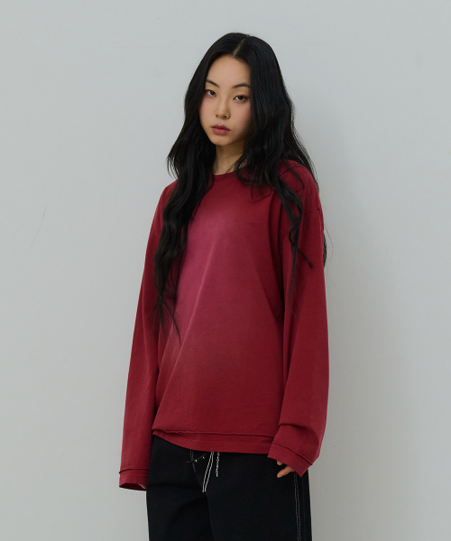 DESIRED(デシレッド)の「デッキウォッシング長袖Tシャツ-FASK5102B07(Tシャツ/カットソー・レディース・ワインレッド・MEDIUM/LARGE/X-LARGE)」の6枚目の写真