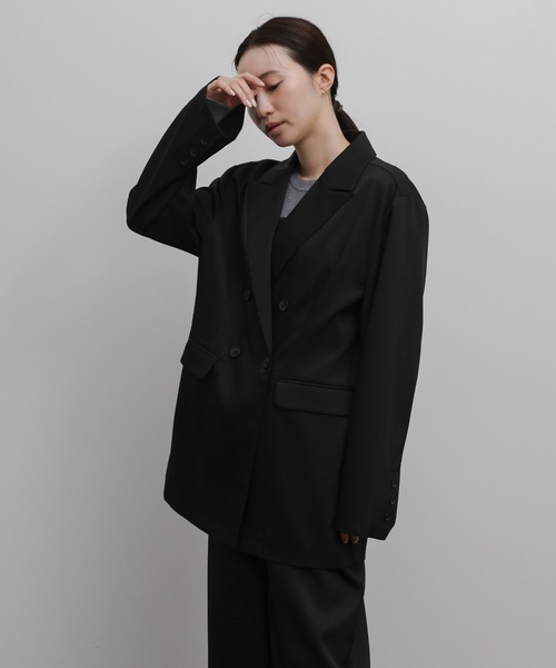 select MOCA Et(セレクトモカエト)の「【Et】Long Double-Botton Jacket(テーラードジャケット・レディース・ダークベージュ/ブラック・FREE)」の15枚目の写真
