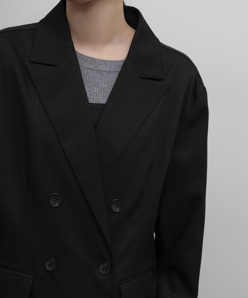 select MOCA Et(セレクトモカエト)の「【Et】Long Double-Botton Jacket(テーラードジャケット・レディース・ダークベージュ/ブラック・FREE)」の18枚目の写真