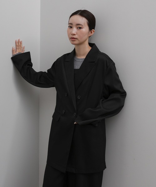 select MOCA Et(セレクトモカエト)の「【Et】Long Double-Botton Jacket(テーラードジャケット・レディース・ダークベージュ/ブラック・FREE)」の16枚目の写真