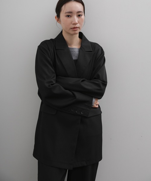 select MOCA Et(セレクトモカエト)の「【Et】Long Double-Botton Jacket(テーラードジャケット・レディース・ダークベージュ/ブラック・FREE)」の17枚目の写真