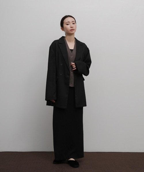 select MOCA Et(セレクトモカエト)の「【Et】Long Double-Botton Jacket(テーラードジャケット・レディース・ダークベージュ/ブラック・FREE)」の21枚目の写真