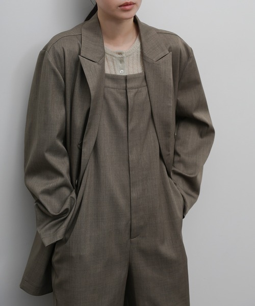 select MOCA Et(セレクトモカエト)の「【Et】Long Double-Botton Jacket(テーラードジャケット・レディース・ダークベージュ/ブラック・FREE)」の3枚目の写真