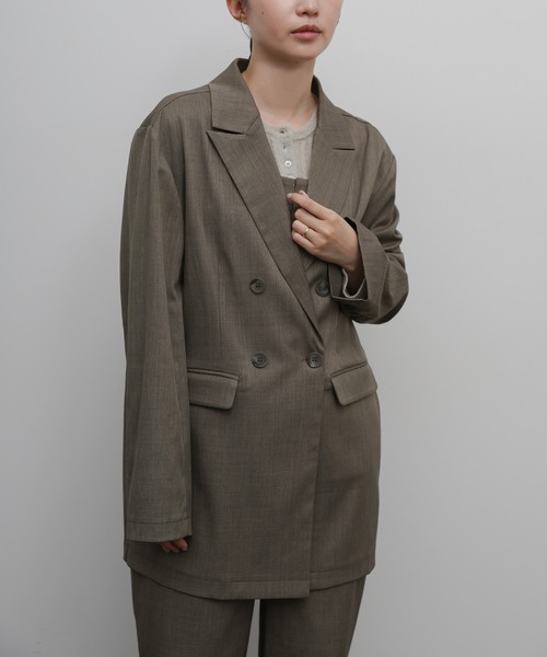 select MOCA Et(セレクトモカエト)の「【Et】Long Double-Botton Jacket(テーラードジャケット・レディース・ダークベージュ/ブラック・FREE)」の8枚目の写真