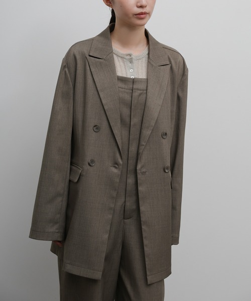 select MOCA Et(セレクトモカエト)の「【Et】Long Double-Botton Jacket(テーラードジャケット・レディース・ダークベージュ/ブラック・FREE)」の4枚目の写真