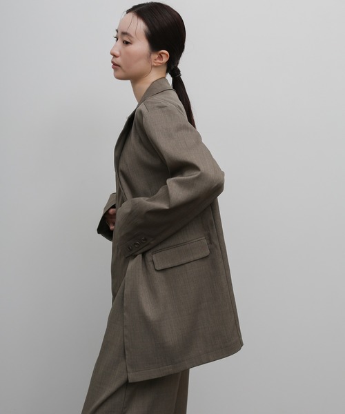 select MOCA Et(セレクトモカエト)の「【Et】Long Double-Botton Jacket(テーラードジャケット・レディース・ダークベージュ/ブラック・FREE)」の5枚目の写真