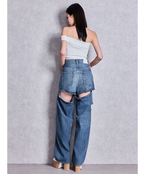 GYDA(ジェイダ)の「Symmetry GYDA design binderトップス(Tシャツ/カットソー・レディース・ブラック/オフホワイト・FREE)」の6枚目の写真