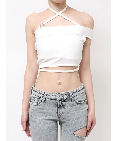 GYDA(ジェイダ)の「Symmetry GYDA design binderトップス(Tシャツ/カットソー・レディース・ブラック/オフホワイト・FREE)」の12枚目の写真
