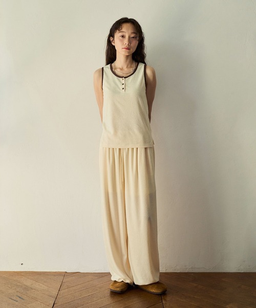 sobak studio(ソバクスタジオ)の「【セットアップ可能】パイルイージーパンツ / Pile Easy Pants(その他パンツ・レディース・ブラウン/イエロー・FREE)」の3枚目の写真