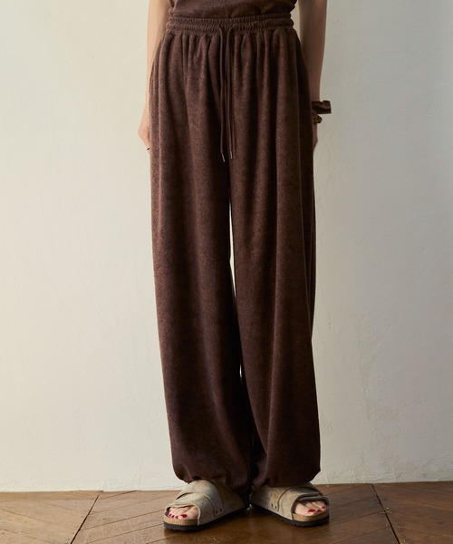 sobak studio(ソバクスタジオ)の「【セットアップ可能】パイルイージーパンツ / Pile Easy Pants(その他パンツ・レディース・ブラウン/イエロー・FREE)」の4枚目の写真