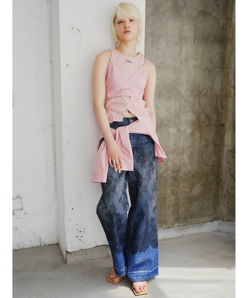 SOEMIN(ソミン)の「American sleeve tops/アメスリ リブタンクトップ(タンクトップ・レディース・ホワイト/ブラック/ピンク/グレー・FREE)」の5枚目の写真