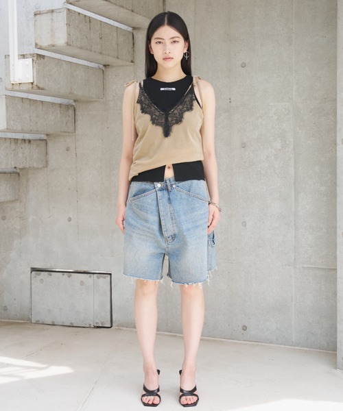 SOEMIN(ソミン)の「American sleeve tops/アメスリ リブタンクトップ(タンクトップ・レディース・ホワイト/ブラック/ピンク/グレー・FREE)」の21枚目の写真