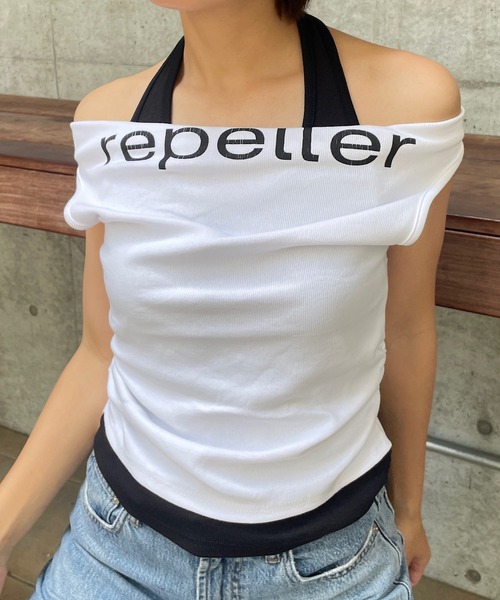 ROGER AND RAW（ロジャーアンドロウ）の「ホルタータンク レイヤード2WAYオフショルトップス（Tシャツ/カットソー・レディース・ベージュ/ブラウン/ホワイト/ブラック・FREE）」の11枚目の写真