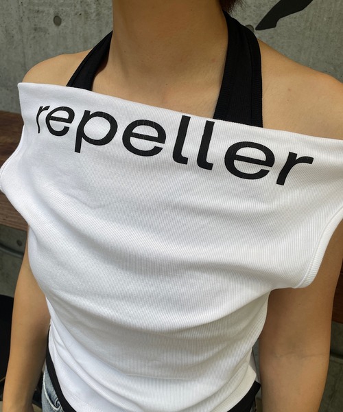 ROGER AND RAW（ロジャーアンドロウ）の「ホルタータンク レイヤード2WAYオフショルトップス（Tシャツ/カットソー・レディース・ベージュ/ブラウン/ホワイト/ブラック・FREE）」の16枚目の写真