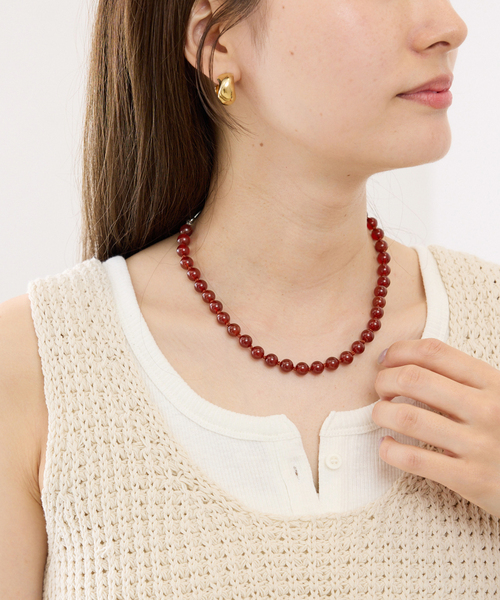 FRAMeWORK(フレームワーク)の「≪追加≫OCUCCI/オクチ 別注STONE8mm 43CM CHOKER RED AGATE(ネックレス・レディース・レッド・FREE)」の1枚目の写真