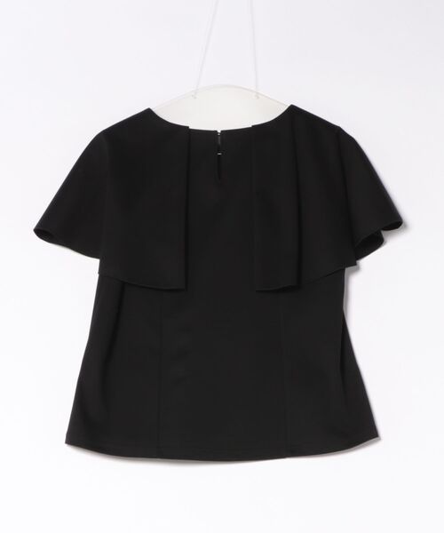 STRAWBERRY-FIELDS(ストロベリーフィールズ)の「ロイヤルクールポンチ_ケープスリーブトップス(Tシャツ/カットソー・レディース・オフホワイト/ブラック・2)」の4枚目の写真